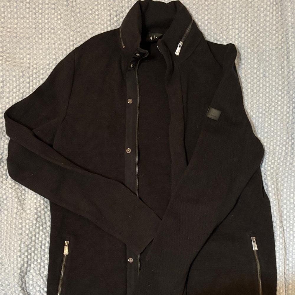 A/X Armani Exchange Black Zip-Up Sweater